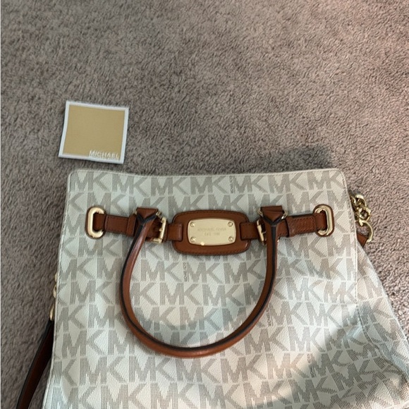 Michael Kors Handbags - Michael Kors Cream and Tan Signature Tote